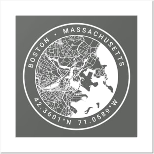 Boston Map Posters and Art